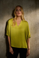 Satin Boxy Top - Wasabi