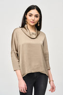 Satin Cowl Collar Top - Java