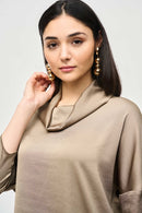 Satin Cowl Collar Top - Java