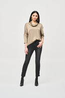 Satin Cowl Collar Top - Java