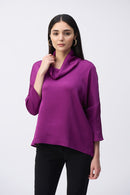 Satin Cowl Collar Top - Empress
