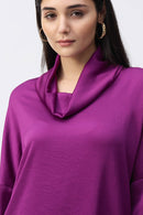 Satin Cowl Collar Top - Empress