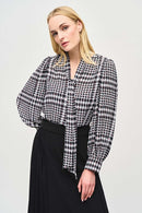 Plaid Puff Sleeve Top - Vanilla Multi