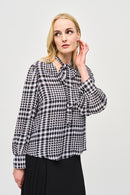 Plaid Puff Sleeve Top - Vanilla Multi
