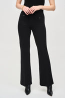Flared Pull-On Pants - Black