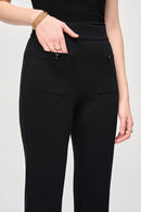 Flared Pull-On Pants - Black
