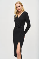 Scuba Crepe Sheath Dress - Black