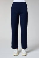 Elastic Waist Straight - Navy