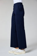 Elastic Waist Straight - Navy
