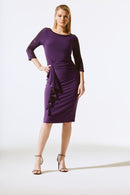 Knit Sequins Sheath Dress - Blackcurrant