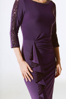 Knit Sequins Sheath Dress - Blackcurrant