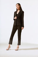 Silky Fitted Blazer - Black