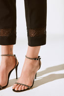 Silky Knit Mesh Pants - Black