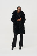 Reversible Faux Fur Coat - Black
