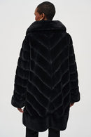 Reversible Faux Fur Coat - Black