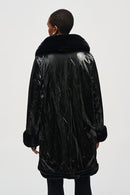 Reversible Faux Fur Coat - Black