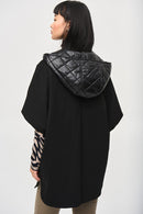 Reversible Hooded Cape - Black