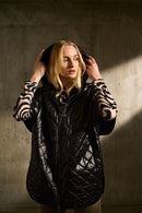 Reversible Hooded Cape - Black