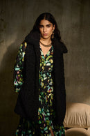 Faux Fur Sleeveless Vest - Black