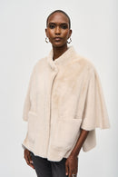 Faux Fur Suede Jacket - Champagne