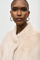 Faux Fur Suede Jacket - Champagne