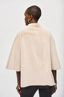 Faux Fur Suede Jacket - Champagne