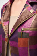Print Faux Suede Jacket - Multi