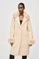Faux Fur Sweater Coat - Champagne