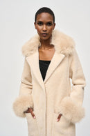 Faux Fur Sweater Coat - Champagne