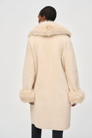 Faux Fur Sweater Coat - Champagne