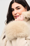 Faux Fur Sweater Coat - Champagne