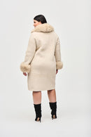 Faux Fur Sweater Coat - Champagne