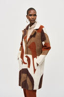 Feather Yarn Sweater Coat - Cinnamon/multi