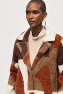 Feather Yarn Sweater Coat - Cinnamon/multi