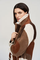 Feather Yarn Sweater Coat - Cinnamon/multi