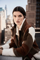 Feather Yarn Sweater Coat - Cinnamon/multi