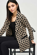 Geometric Print Blazer - Black/gold