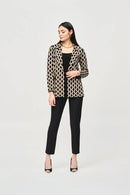 Geometric Print Blazer - Black/gold