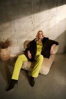 Jacquard n Faux Fur Cape - Khaki