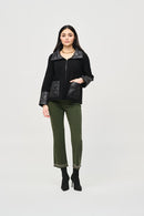 Knit Zipped Jacket - Black