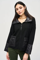 Knit Zipped Jacket - Black