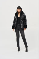 Reversible Faux Fur Coat - Black