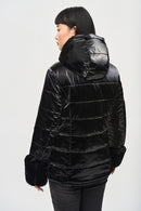 Reversible Faux Fur Coat - Black