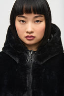 Reversible Faux Fur Coat - Black