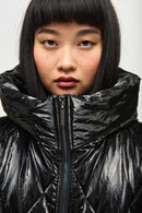 Quilt Hooded Puffer Gilet - Black