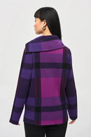 Plaid Jacquard Sweater - Empress/mystic/black
