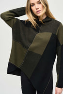 Jacquard Knit Pullover - Iguana/black