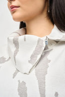 Jacquard Sweater Top - Vanilla/grey Melange