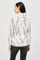 Jacquard Sweater Top - Vanilla/grey Melange