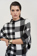 Plaid Jacquard Knit Jumper - Black/vanilla